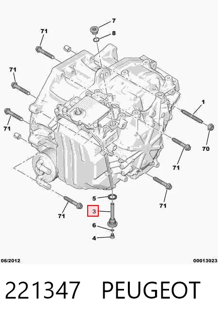 221347 Peugeot/Citroen Sonda (indicador) do nível de óleo na Caixa Automática de Mudança