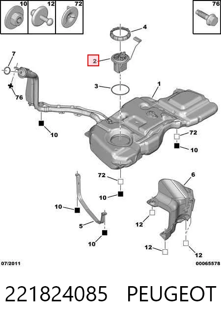 Compre Módulo de bomba de combustível com sensor do nível de combustível Peugeot 308 1