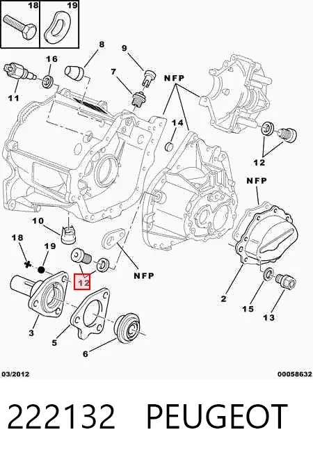 9825340780 Fiat/Alfa/Lancia Tampão de panela da Caixa Automática de Mudança