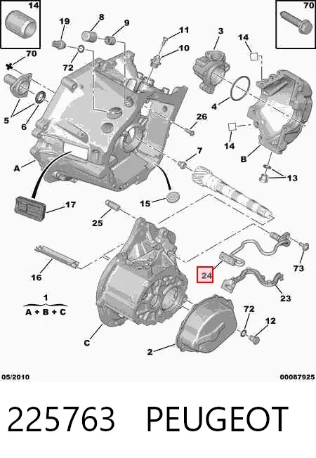 Sensor de velocidade para Citroen C3 AIRCROSS II 2R, 2C