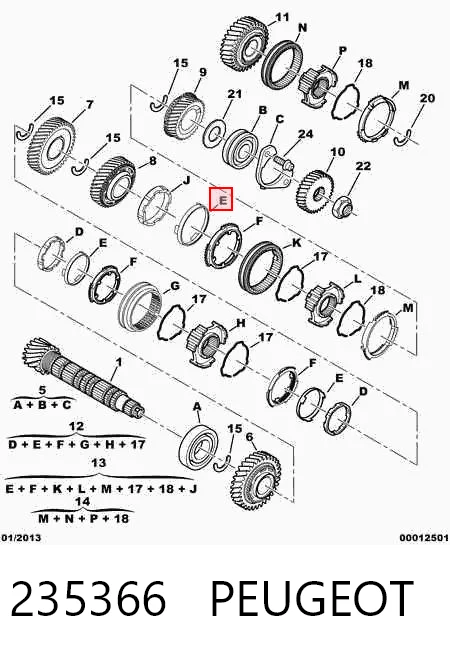 Sincronizador de 3ª/4ª velocidade Peugeot/Citroen 235366 preço, a partir de 177,40 USD