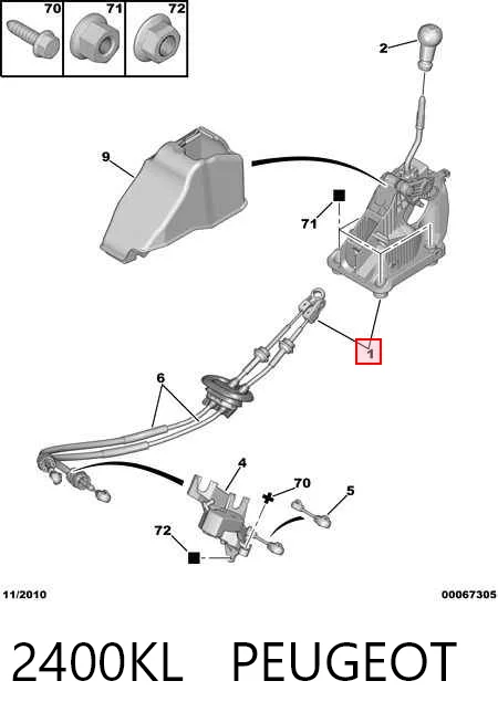 Mecanismo de mudança (ligação) Citroen C4 II B7