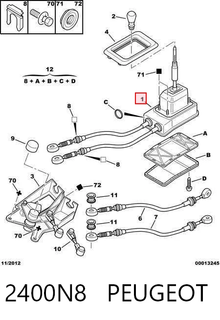 Mecanismo de mudança (ligação) para Peugeot 406  8B
