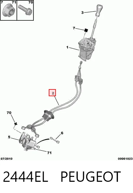 Cabo de mudança duplo para Peugeot Expert VF
