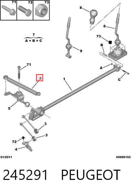 245291 Peugeot/Citroen Barra de ligação da Caixa Automática de Mudança