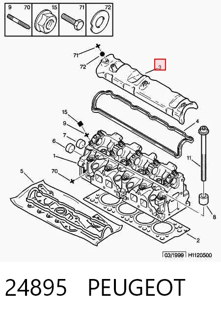 Tampa de válvulas para Peugeot 405 I 15B