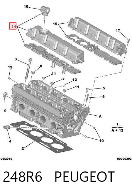 248R6 Peugeot/Citroen Tampa de válvulas