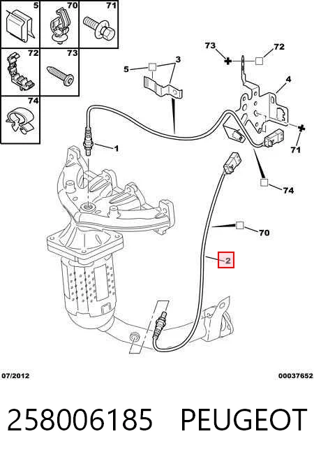 258006185 Peugeot/Citroen Sonda lambda, sensor de oxigênio depois de catalisador