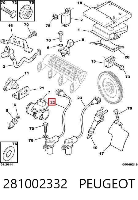 281002332 Peugeot/Citroen Sensor de posição (de revoluções) de cambota