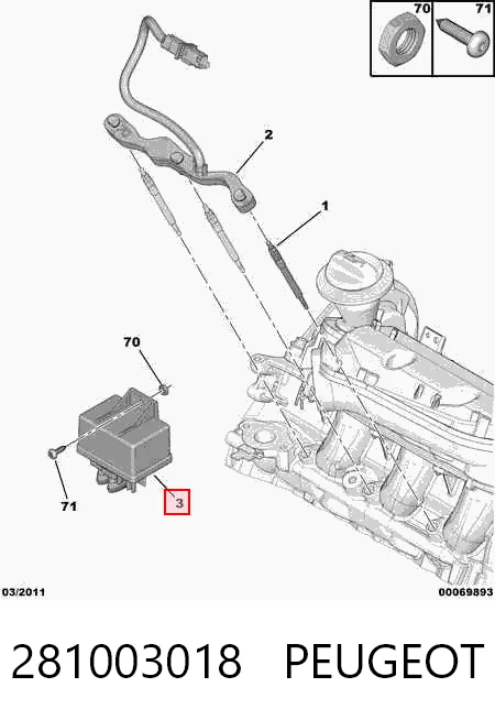 281003018 Peugeot/Citroen Relê das velas de incandescência