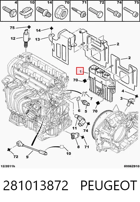 Módulo de direção (Centralina eletrônica) de motor Citroen C4 PICASSO I UD