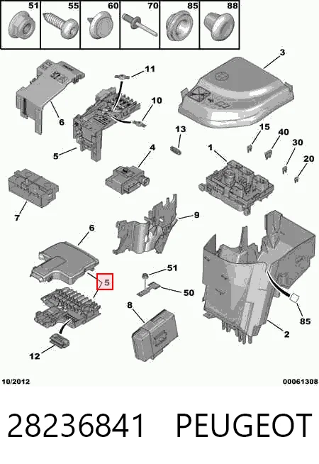 28236841 Peugeot/Citroen Unidade de dispositivos de segurança