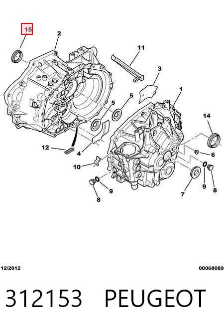 Vedação dianteira de cambota de motor T1195 Musashi