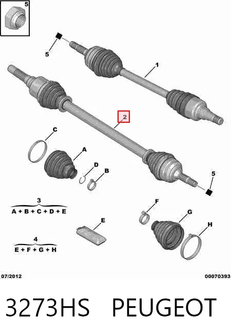 Junta homocinética externa dianteira Citroen C2  JM