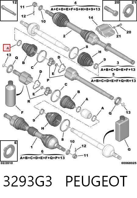  Bota de proteção externa de junta homocinética do semieixo dianteiro Mitsubishi ASX SUV (GA) (2010 - 2026) 