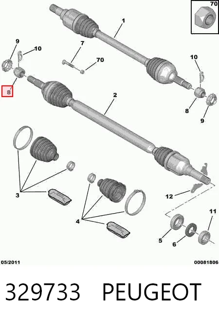 Porca de cubo dianteiro Toyota SU001A0978 preço, a partir de 5,59 USD