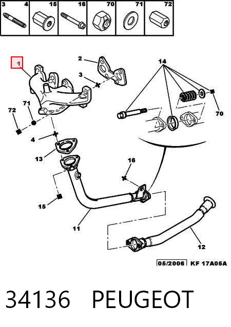 Tubo coletor de escape Peugeot 405 II 4B