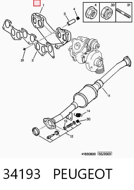 Tubo coletor de escape para Peugeot Expert 224