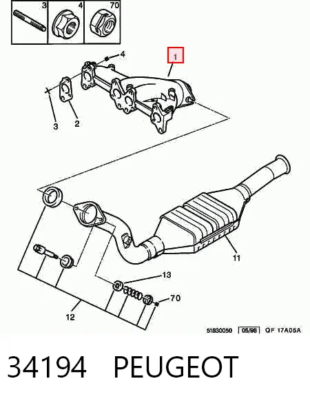 Tubo coletor de escape Peugeot 405 I 15B ao melhor preço
