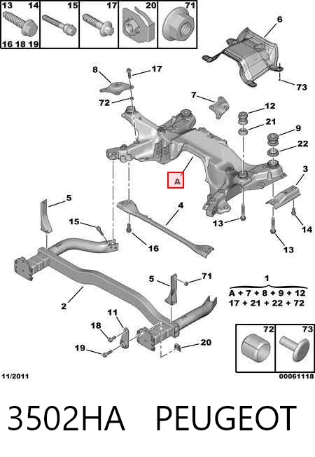 Viga de suspensão dianteira (plataforma veicular) Peugeot 407  6D ao melhor preço