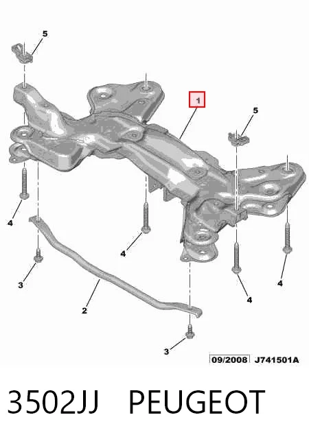 Viga de suspensão dianteira (plataforma veicular) Citroen C3 II A51 ao melhor preço