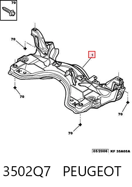 Viga de suspensão dianteira (plataforma veicular) Peugeot 206 SW 2E, K