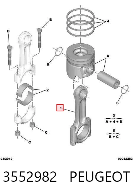 1606651180 Fiat/Alfa/Lancia Biela de pistão de motor