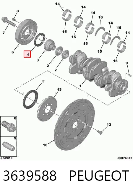 Vedação dianteira de cambota de motor BMW 1  F21