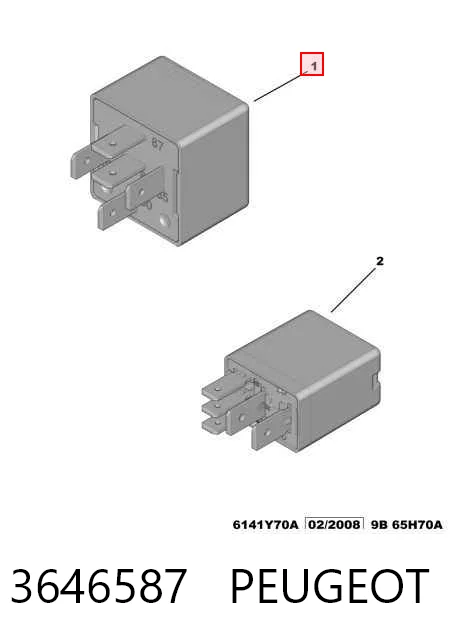 Relê de ventilador Peugeot 307  3A, 3C