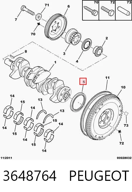 Compre P7767001 Glaser Vedação traseira de cambota de motor