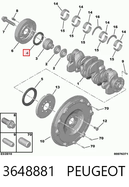  Vedação dianteira de cambota de motor BMW 1 hatchback (F21) (2011 - 2019) 