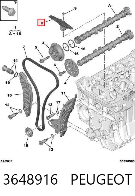 Amortecedor de cadeia do mecanismo de distribuição de gás, superior para Mini Cooper  R56