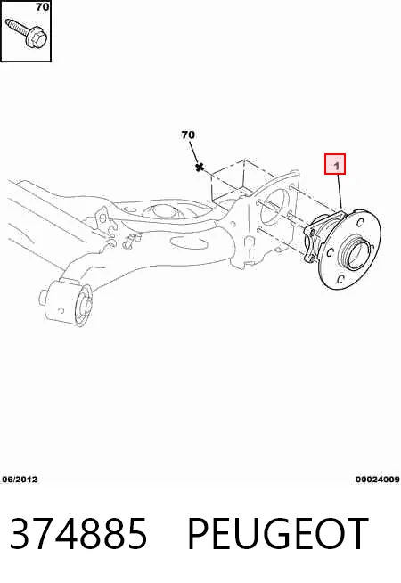 374885 Peugeot/Citroen Cubo traseiro