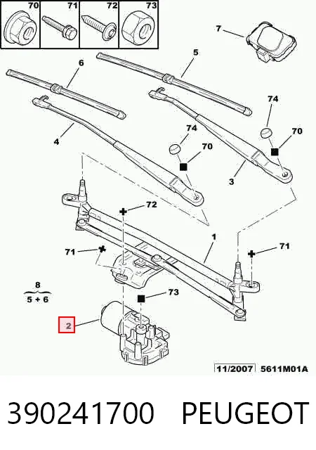 Compre Motor de limpador pára-brisas do pára-brisas Citroen C5 2