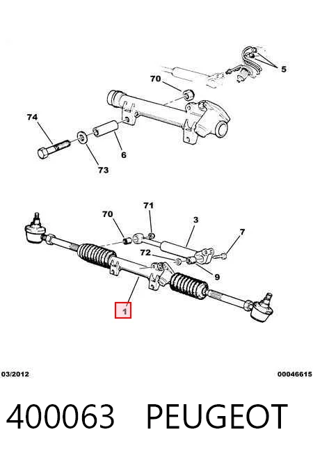 Cremalheira da direção para Citroen C15  VD