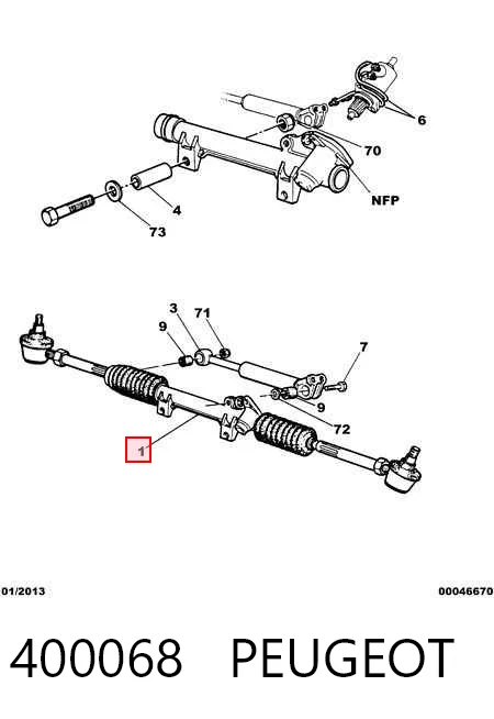 Cremalheira da direção Citroen C15  VD
