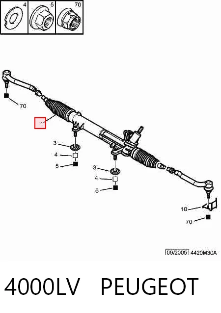 Cremalheira da direção para Citroen C5 II RC