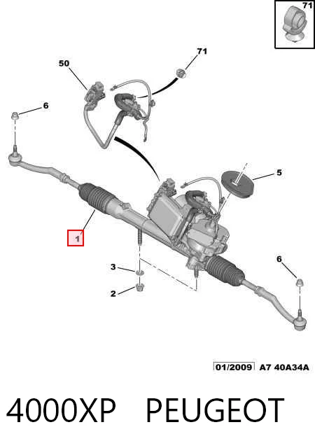 Cremalheira da direção para Citroen C3 Picasso SH