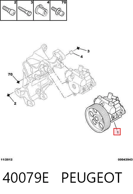 40079E Peugeot/Citroen Bomba da Direção hidrâulica assistida