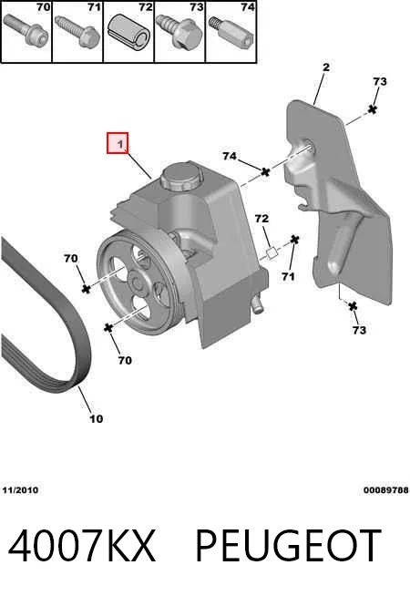 4007KX Peugeot/Citroen Bomba da Direção hidrâulica assistida