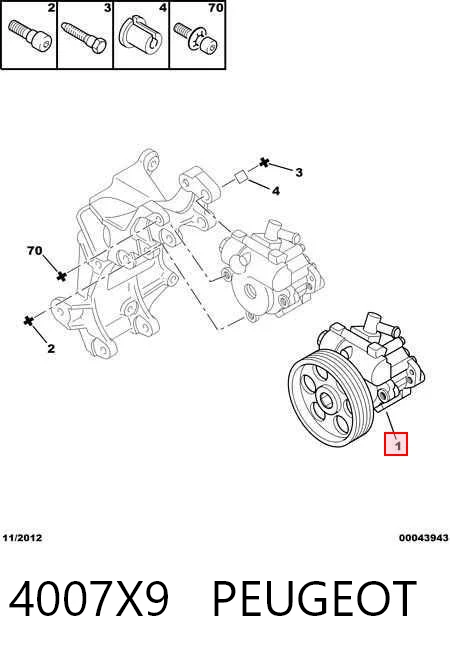 4007X9 Peugeot/Citroen Bomba da Direção hidrâulica assistida