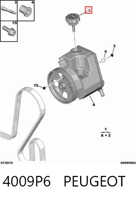 4009P6 Peugeot/Citroen Tampa de tanque de bomba da Direção hidrâulica assistida