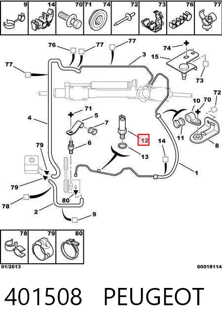 401508 Peugeot/Citroen Sensor hidráulico de bomba de impulsionador