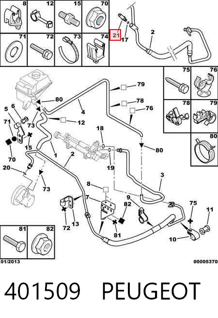 401509 Peugeot/Citroen Sensor hidráulico de bomba de impulsionador
