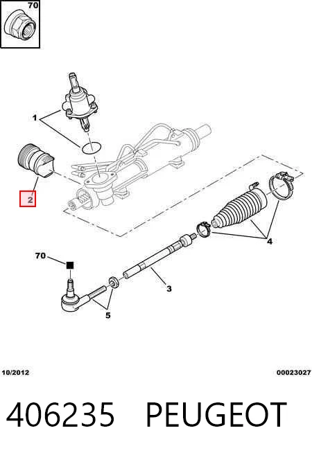 Kit de reparação da cremalheira da direção (do mecanismo), (kit de vedantes) Peugeot 307 3A, 3C ao melhor preço