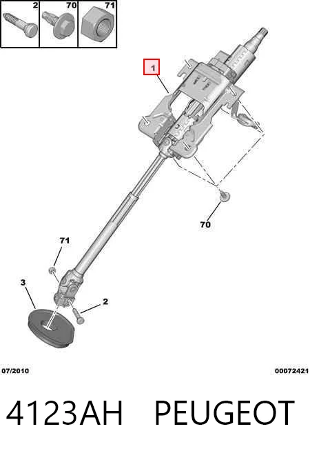 Coluna da direção Peugeot 207 WA, WC ao melhor preço