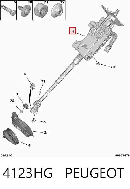 Coluna da direção para Citroen C4 GRAND PICASSO I UA