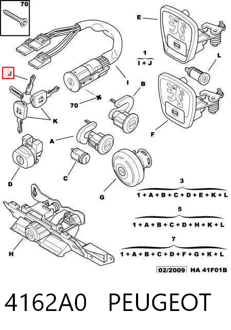 4162A0 Peugeot/Citroen Fecho de ignição
