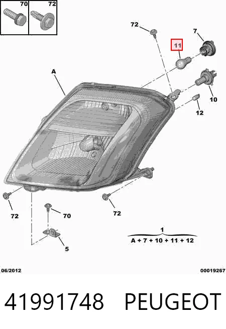 Luz direita Citroen C2  JM