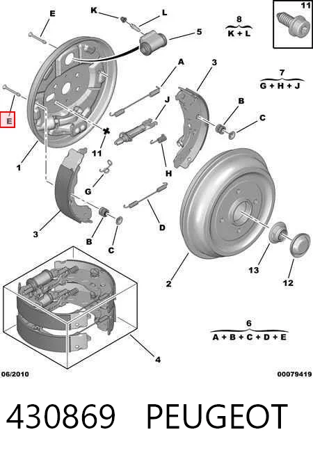 Kit de montagem das sapatas traseiras de tambor Citroen C3 I FC ao melhor preço